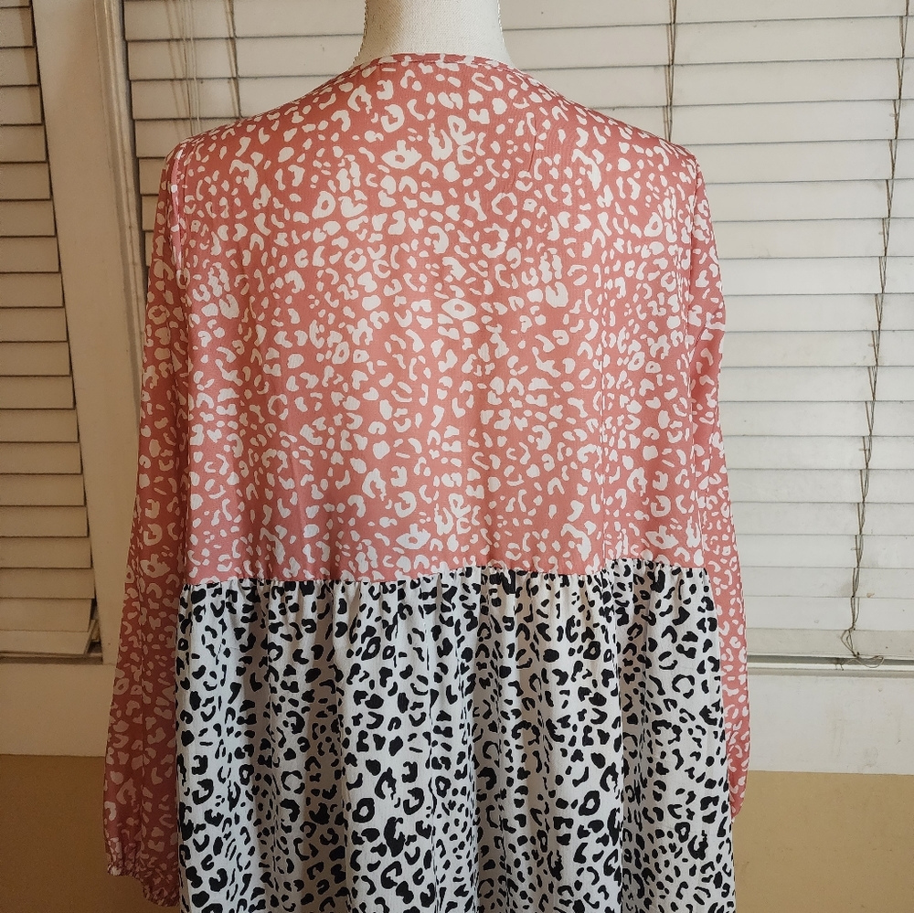 SHEIN Women's Leopard Print Colorblock Dress - Picture 7 of 11